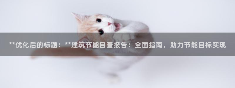 e尊国际客服：**优化后的标题：**建筑节能自查报告：全面指南，助力节能目标实现