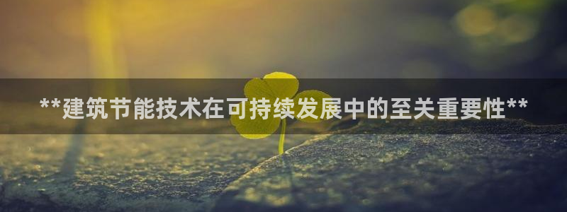 e尊国际-可可计划：**建筑节能技术在可持续发展中的至关重要性**