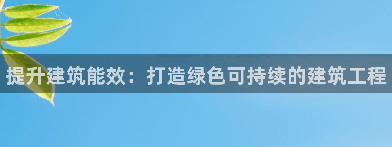 e尊国际官网·网址：提升建筑能效：打造绿色可持续的建筑工程