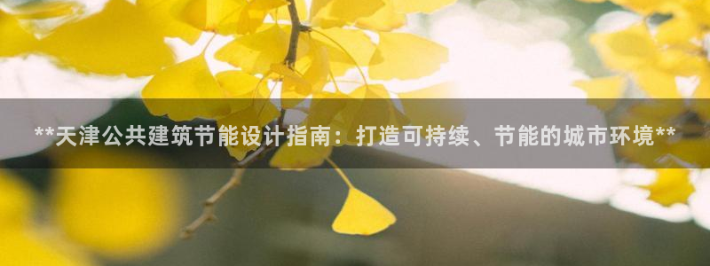 e尊国际的手机登录网站：**天津公共建筑节能设计指南：打造可持续、节能的城市环境**