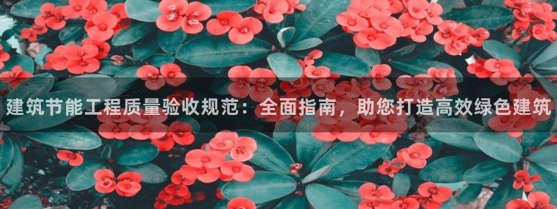 e尊国际-e尊国际官网：建筑节能工程质量验收规范：全面指南，助您打造高效绿色建筑