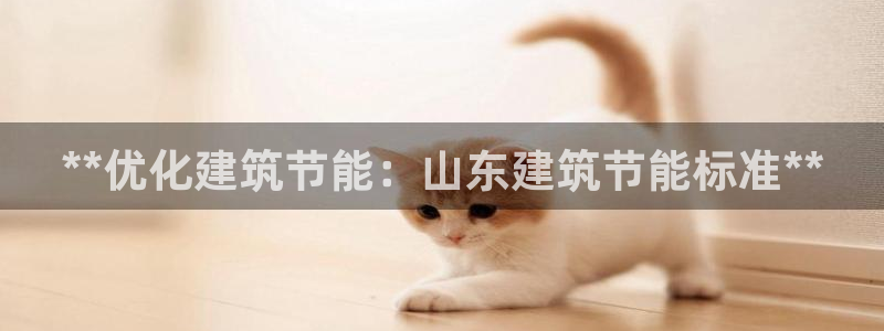 e尊国际平台：**优化建筑节能：山东建筑节能标准**