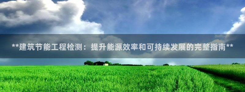 e尊国际官网：**建筑节能工程检测：提升能源效率和可持续发展的完整指南**