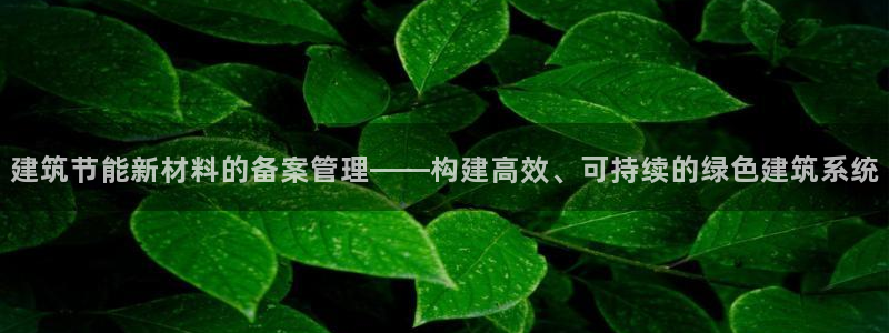 e尊体育：建筑节能新材料的备案管理——构建高效、可持续的绿色建筑系统